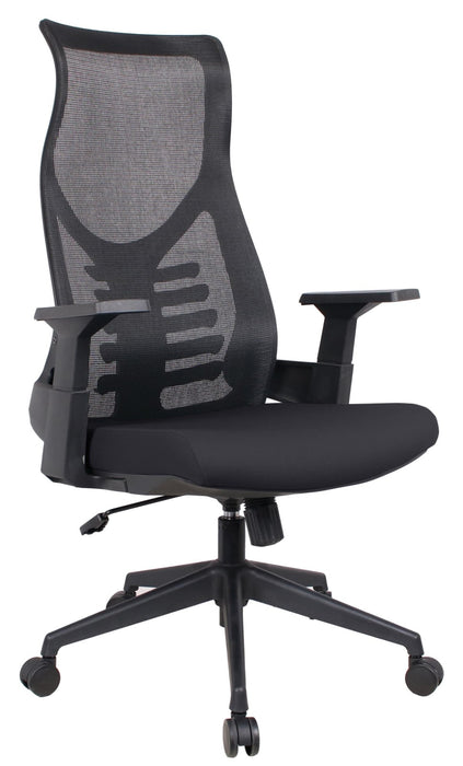 High Back Mesh Black Chair with Armrest and Adjustable Gaslift, NX 2403