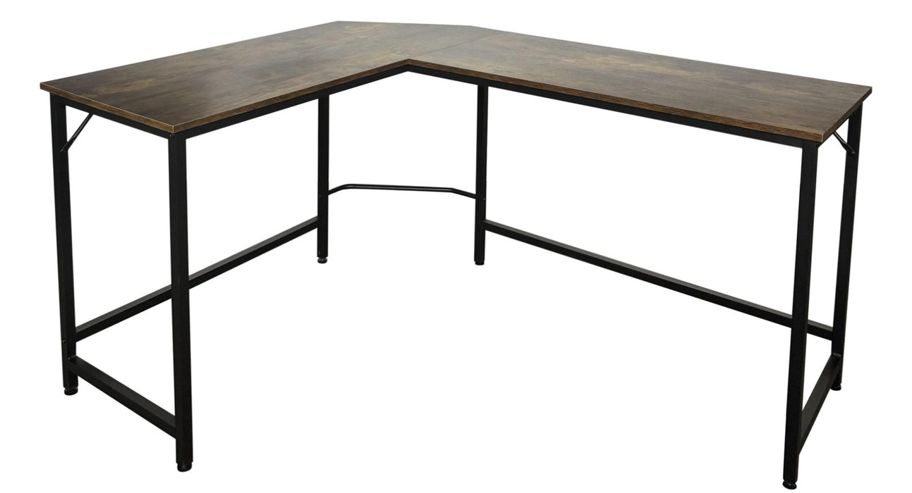 Computer Table; L-Shaped in a combination of Dark Walnut and Light Oak Color, CT 2412