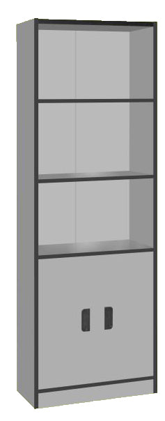 Bookcase, Light Grey Color, AS 1752x