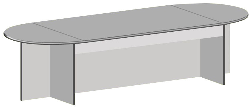 Oval Laminated Meeting Table in Panel Legs for 8-10 Pax, Light Grey Finish, AS 2812
