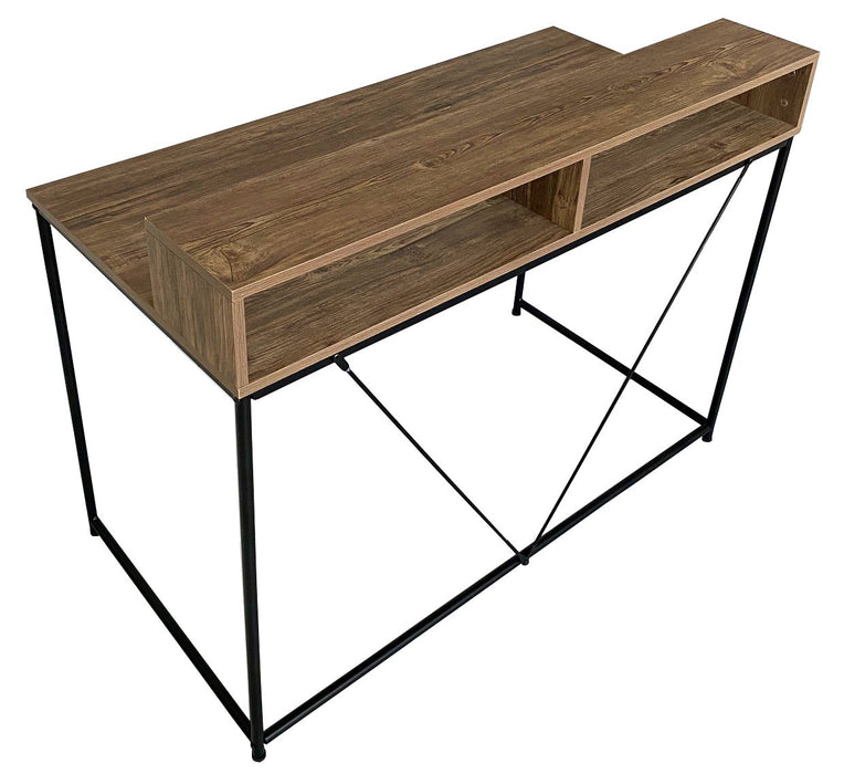 Computer Table Black Metal Leg with Mounted Shelves, CT 1805