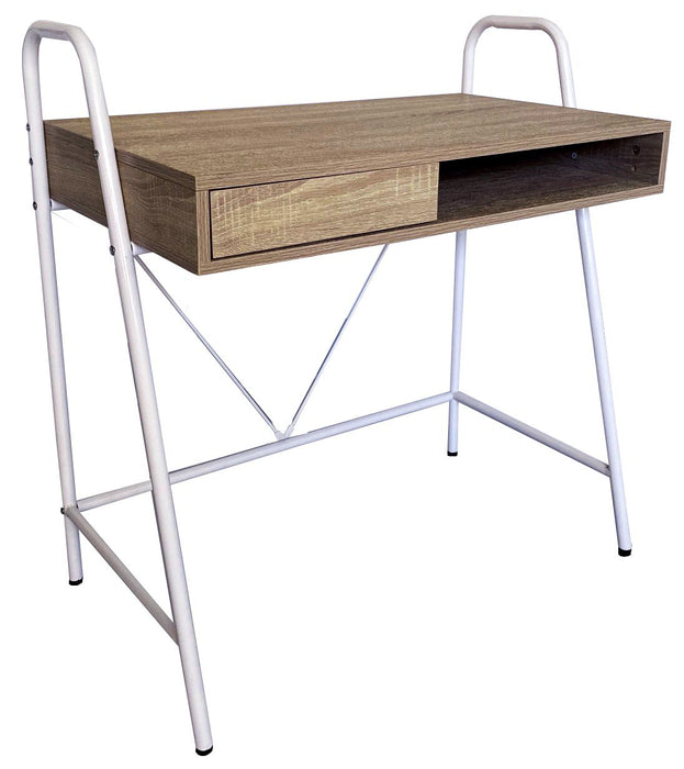Simple Computer Table with Pull-out Drawer; Altadena Oak Color
