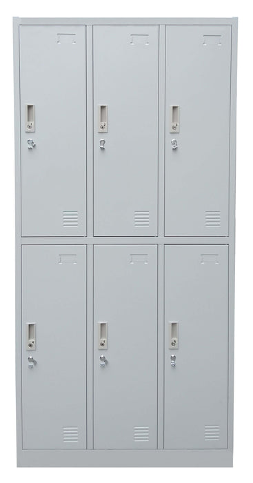 6 Door Steel Locker Cabinet with Padlock Hasp and Name Plate, DL-0645