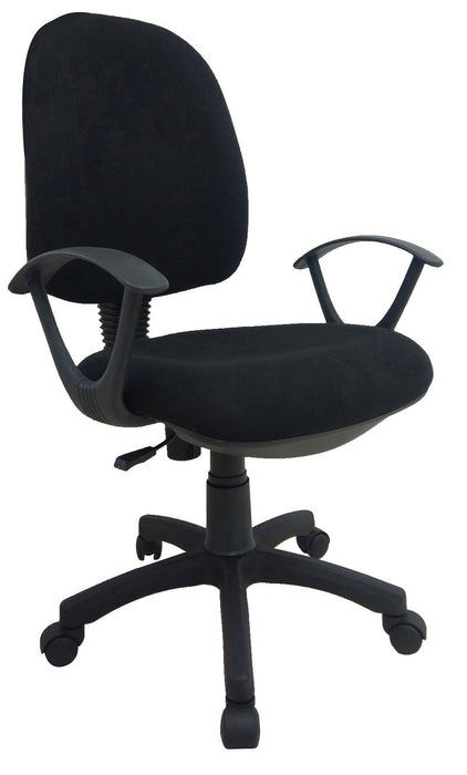 Midback Fabric Swivel Task Office Chair With Arm, JGY 020GA-BLK
