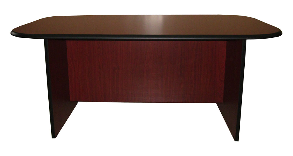Oval Laminated Meeting Table in Panel Legs for 4-6 Pax, Cherry Walnut Finish