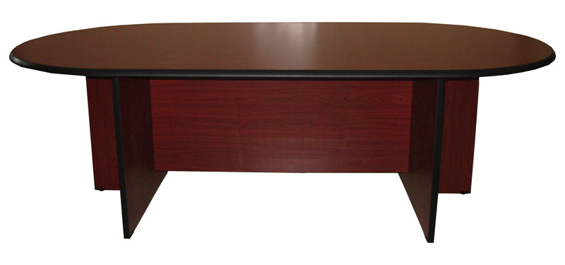 Oval Laminated Meeting Table in Panel Legs for 6-8 Pax, Cherry Walnut Finish, L-2400C