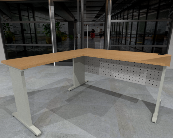 L-Shaped Metal Leg Table - LMLT 1500 x 900
