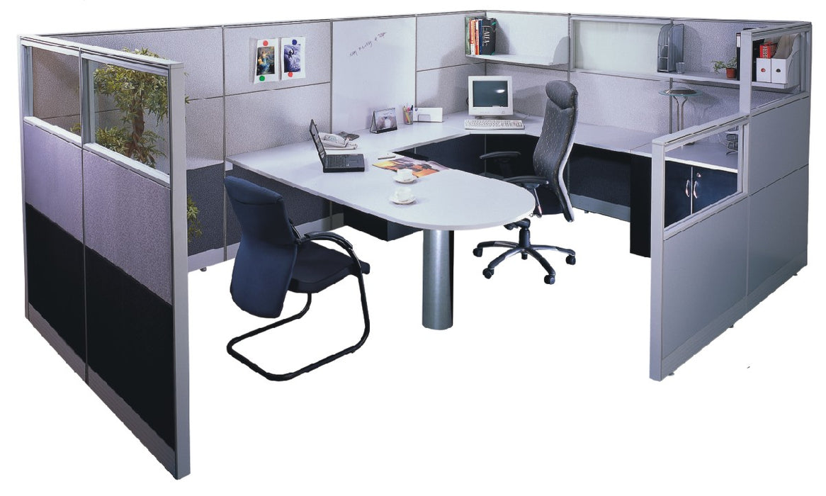 Sturdy Aluminum Partition Screen Divider Glass Fabric Laminate 60 mm Thickness
