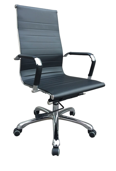Designer Highback Chair with Chrome Armrest and Base, YS 901A