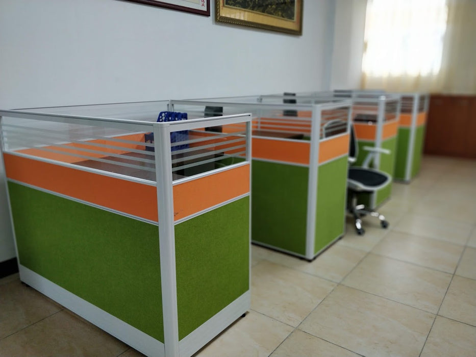 Sleek Aluminum Partition Screen Divider Glass Fabric Laminate 45 mm Thickness