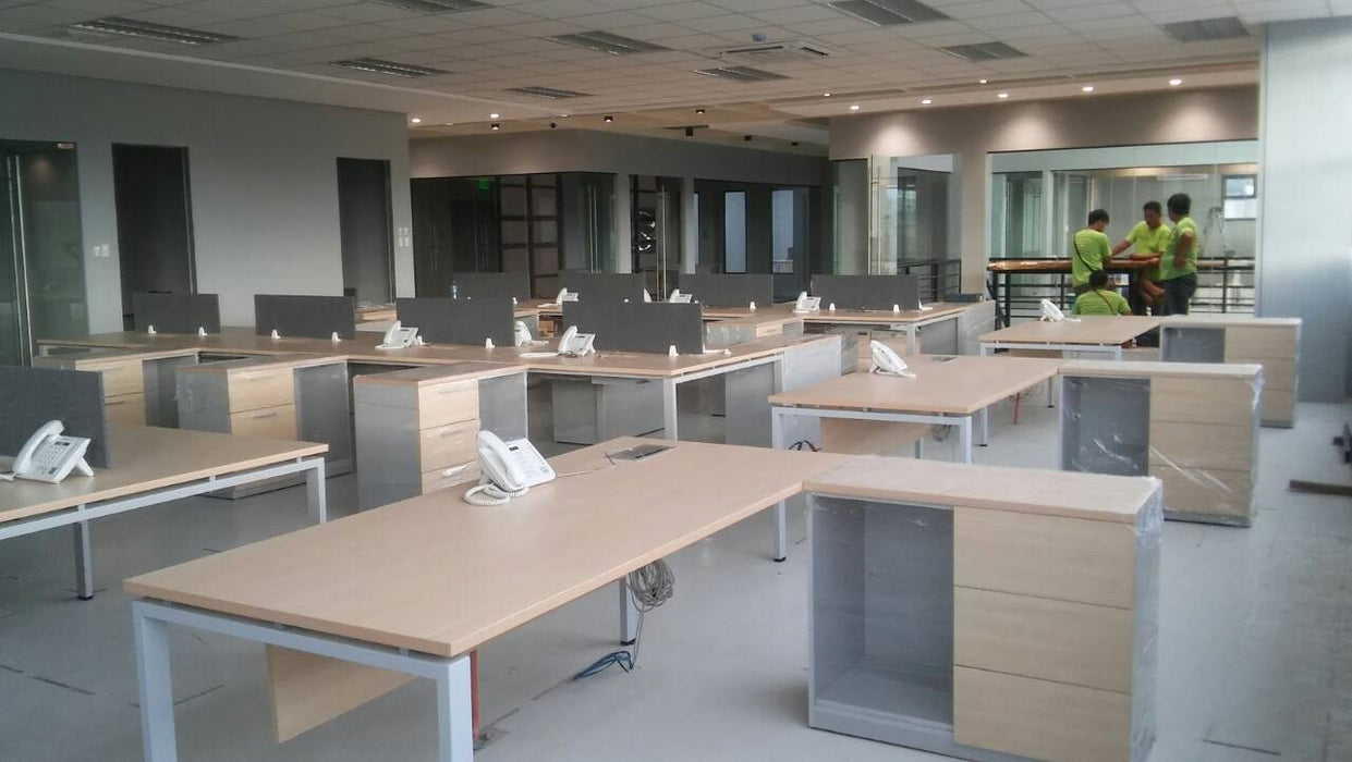 L Shaped Table GWS with Side Cabinet
