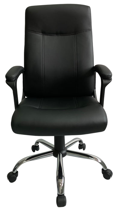 Swivel Executive Office Chair with High Back, Black PU Leather Seat and Backrest, MCS 464