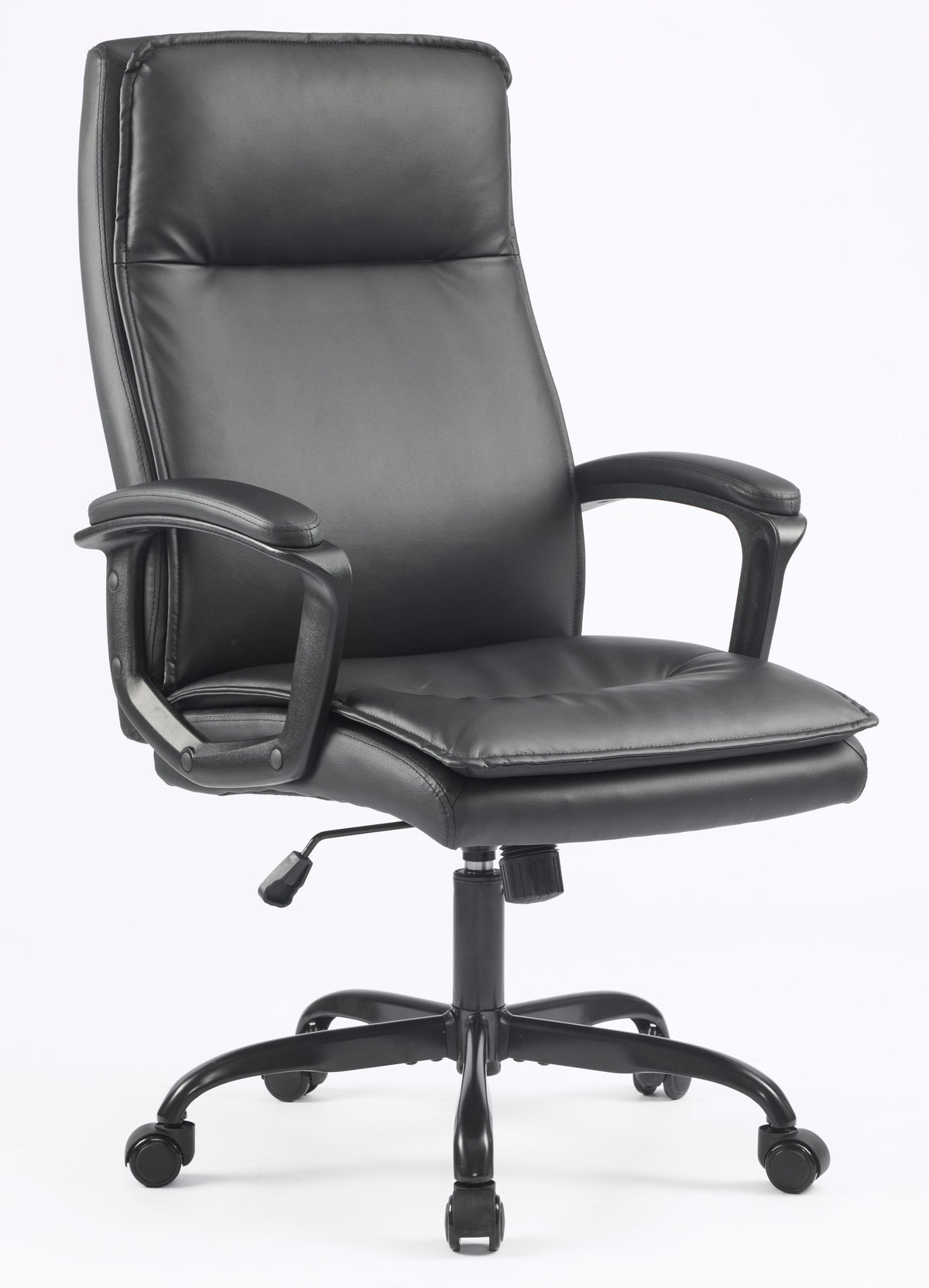 Highback Executive Chair with Black PU Leather Seat and Backrest, MCS