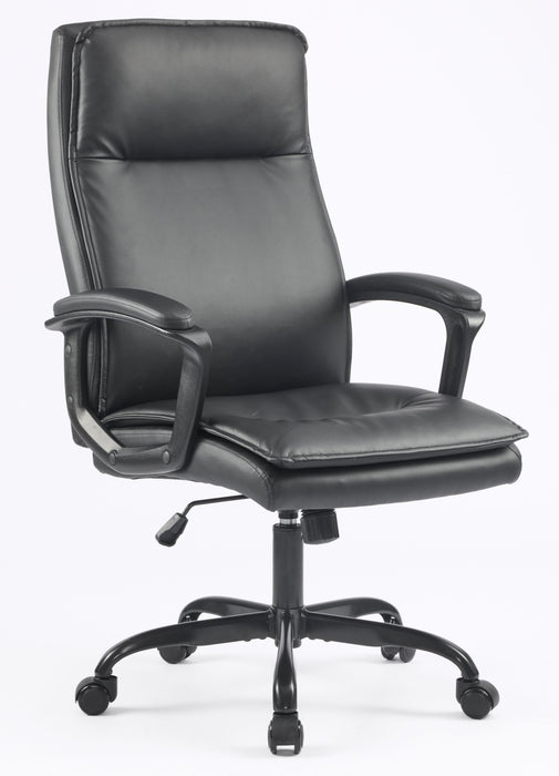 Highback Executive Chair with Black PU Leather Seat and Backrest, MCS 468