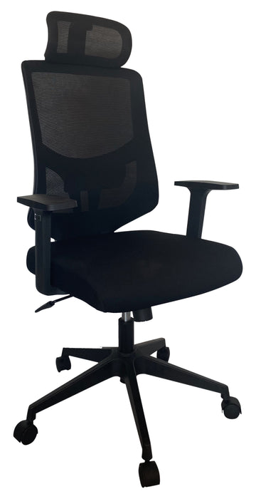 Highback Black Mesh Ergonomic Chair with Headrest and Lumbar Support, NX 2300 | Without Headrest, NX 2302