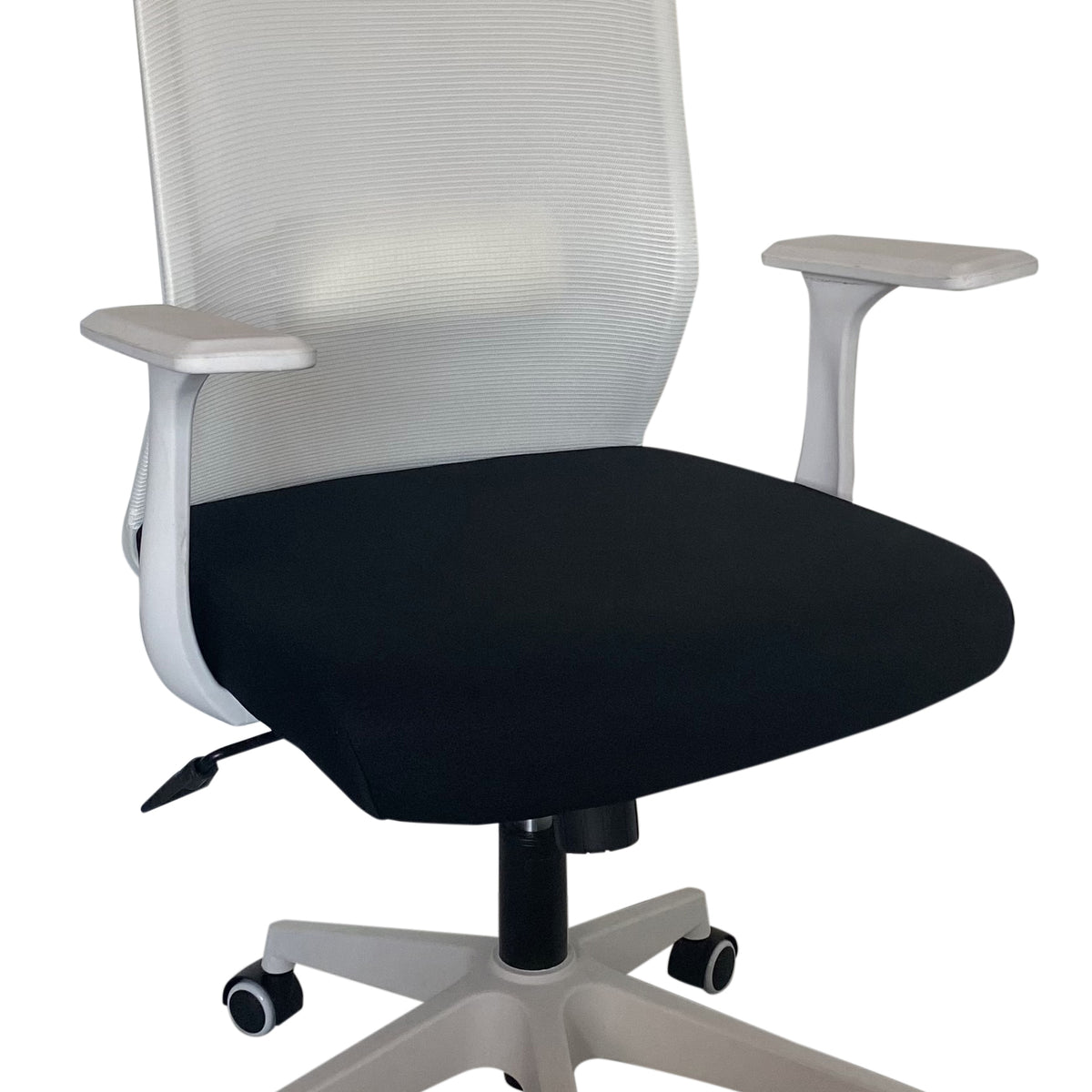 Highback Ergonomic Chair with White Mesh Back, Headrest, and Lumbar Su