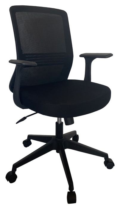 Midback Black Mesh Chair with Armrests and Adjustable Gaslift, NX 2310