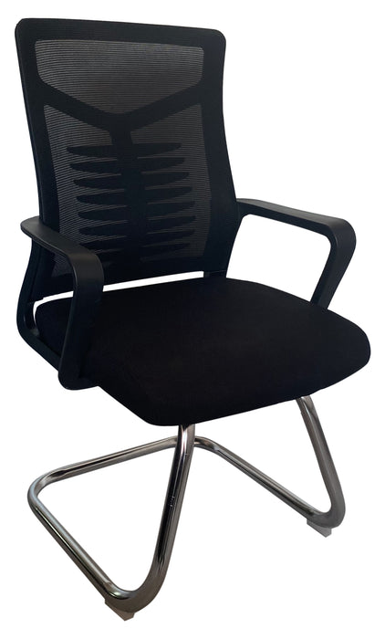 Visitor Mesh Chair with Chrome Sled Base and Armrests, NX 2323