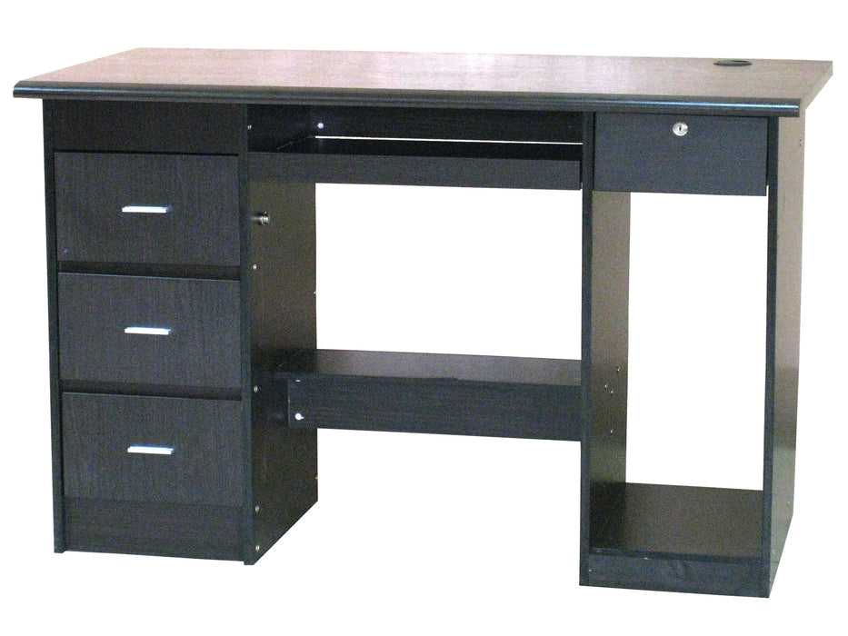 Modern Office Table with Center and Double Pedestal Drawers and Cabinet, SMP 312