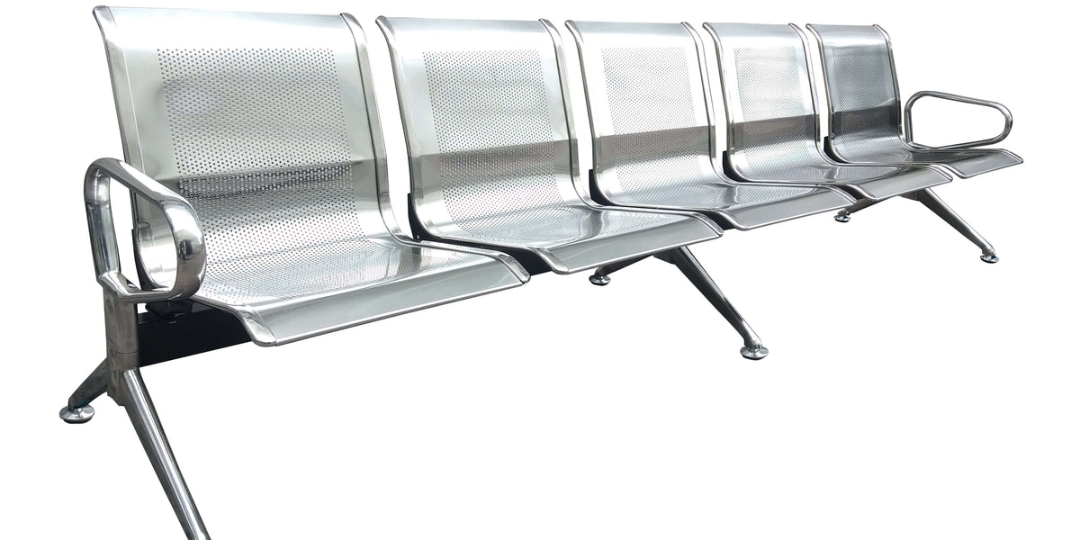 Seater Airport Gang Chair, Metal Stainless Steel, ACSS-X5