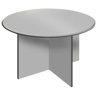 Round Laminated Meeting Table and Legs, Light Grey Finish