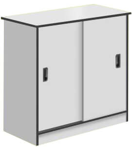 2-Sliding Door Cabinet, Light Grey Color