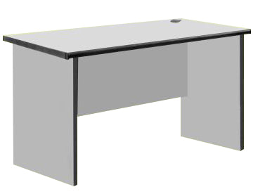 Side Table with PVC Edge, Light Grey Color
