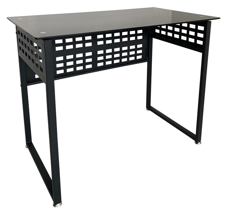 Tempered Glass Computer Table in Black Metal Leg, CT 1155