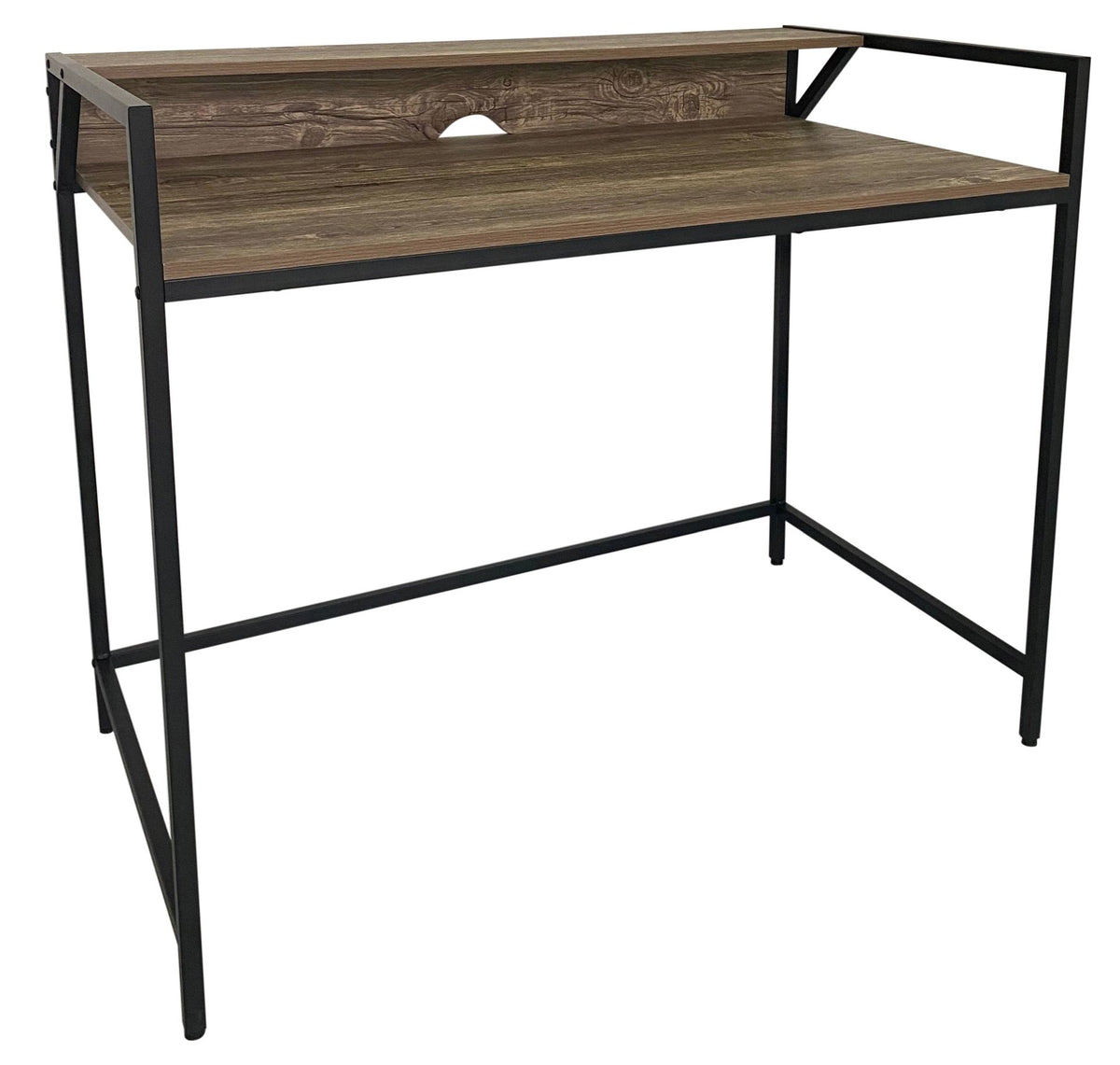 Simple Computer Table in White & Black Metal Frame; CT2026