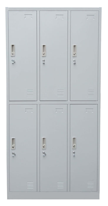 6 Door Steel Locker Cabinet with Padlock Hasp and Name Plate