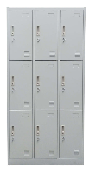 9 Door Metal Locker Cabinet with Provision for Padlock and Name Plate, DL-0940