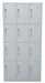 Accessories For Office Workstation, 12 Door Metal Locker Cabinet with Padlock Hasp and Name Plate Light Gray