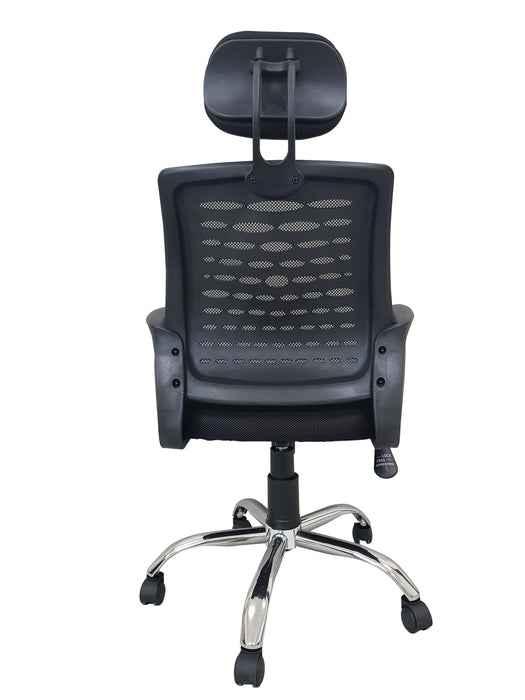 Mesh Office Midback Swivel Chair with Headrest and Back Support, EC 2115