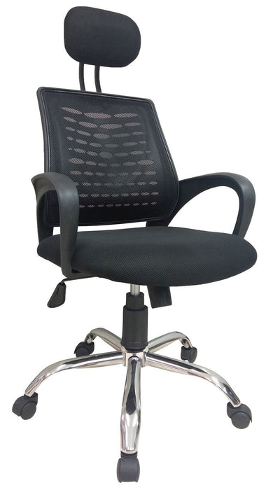 Mesh Office Midback Swivel Chair with Headrest and Back Support, EC 2115