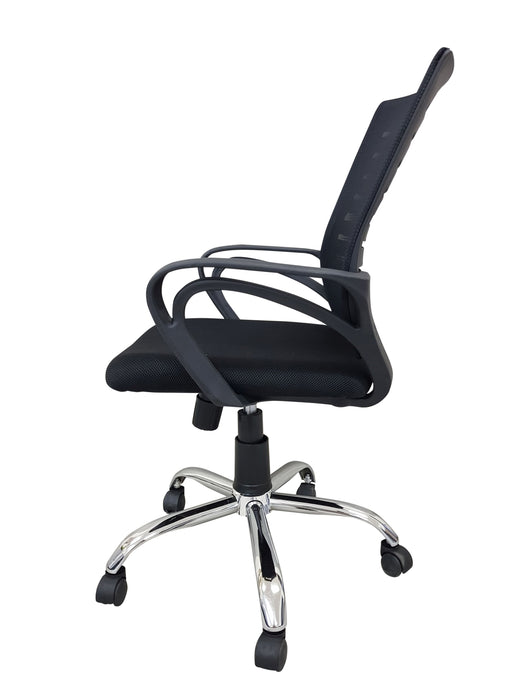 Mesh Office Midback Swivel Chair with Back Support, Black