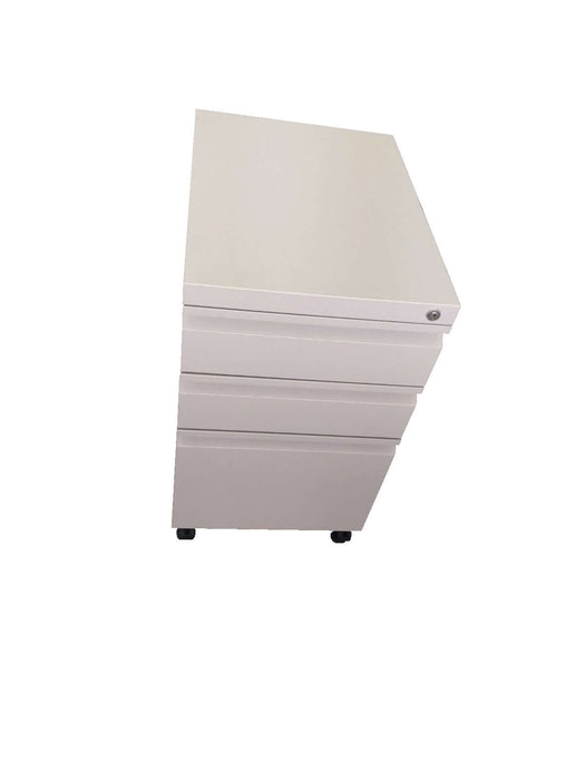 3 Drawer Steel Mobile Pedestal with Central Lock, Recessed Handle, MC 21