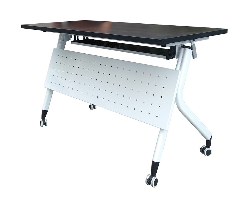 Mobile Flip Top Training Table with Shelf, 1800 mm Length
