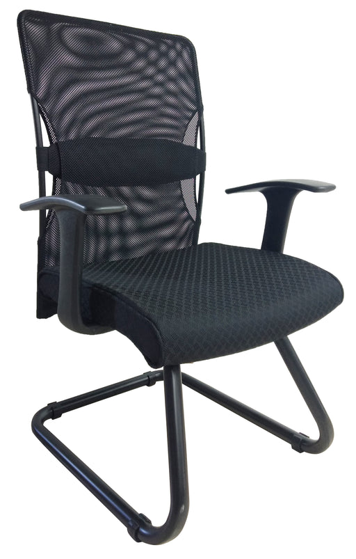 Mesh Visitor Chair adjustable lumbar support armrest sled type