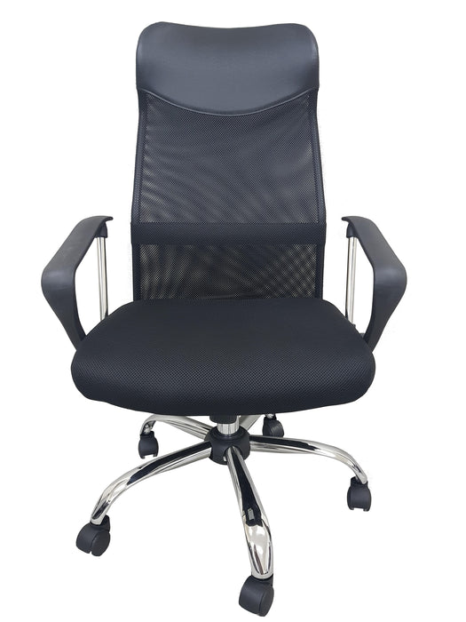 High Back Black Headrest and Mesh Swivel Office Chair with Armrest, NX 2501