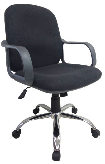 Midback Fabric Office Chair with Armrest, Black