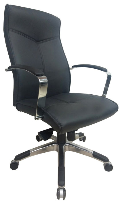 Executive High Back Swivel Office Chair, PU Leather Back and Seat, Black