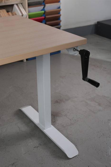 MIA White Manual Hand Crank Standing Adjustable Height Table (150 cm x 70 cm), NT33-M1-15070