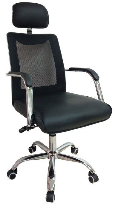 Highback PU Leather Executive Ergonomic Chair with Headrest, Mesh Back