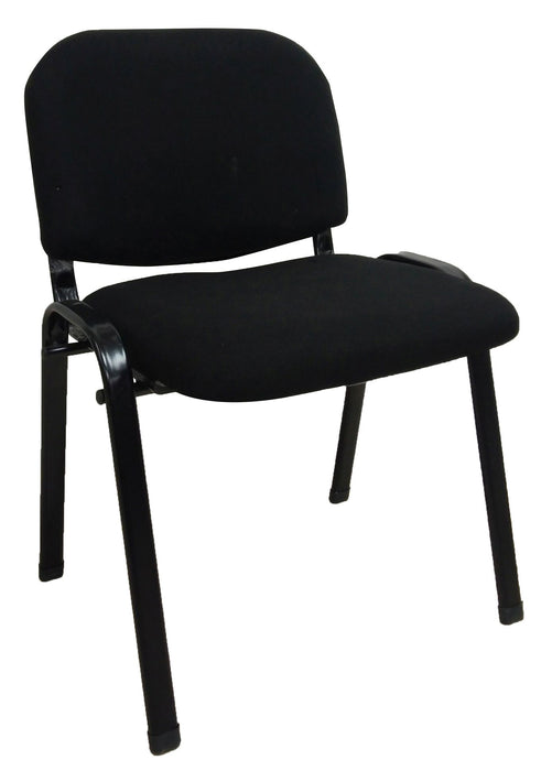 Side Waiting Fabric Chair, Black