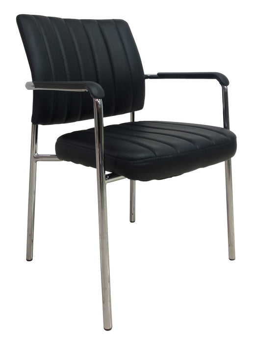 Visitor's Chair with Armrest; PU Black