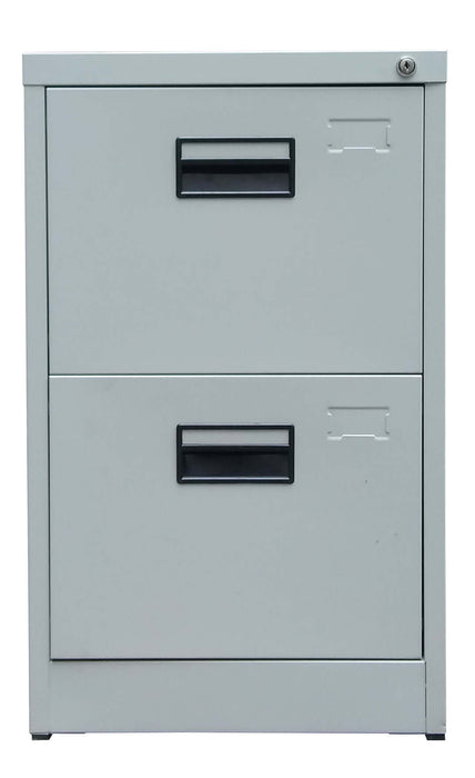 2 Drawer Steel Vertical Filing Cabinet, Light Gray or Black