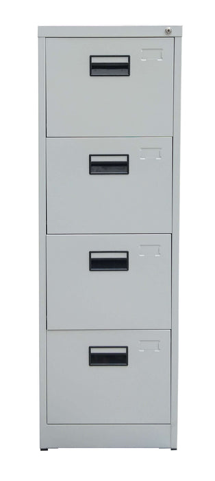 4 Drawer Steel Vertical Filing Cabinet, Light Gray or Black